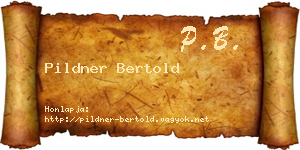 Pildner Bertold névjegykártya